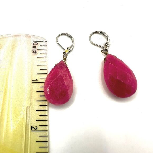 Pink teardrop earrings - Picture 7 of 9